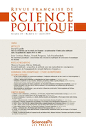 Revue française de science politique 69-4, août 2019